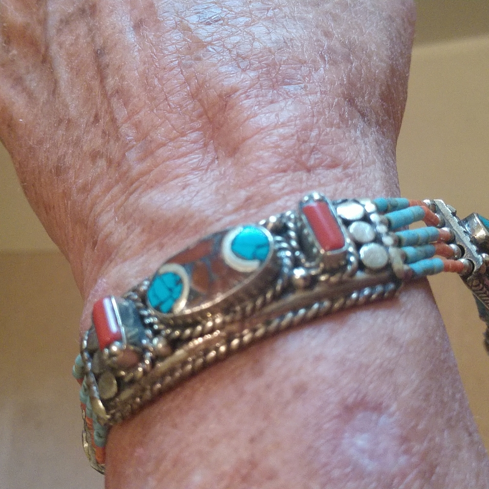 Turquoise Silver Bracelet - Picture 1 of 8